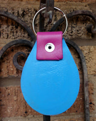 Leather Key Fob with Black and Brown Dog