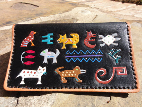 Checkbook Cover with Indian Animals