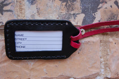 Indian Animals leather luggage tag