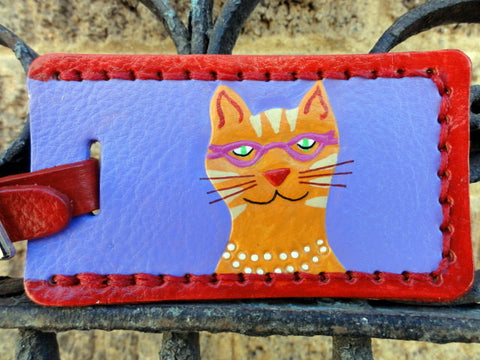 Luggage Tag with Cool Cat