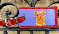Luggage Tag with Cool Cat