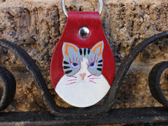 Key Fob with Tabby Cat
