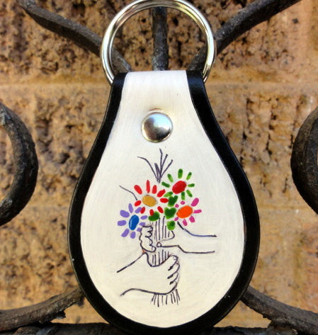 Key Fob with Picasso's "Hands With Bouquet"
