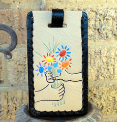 Luggage Tag with Picasso's "Hands with Bouquet."