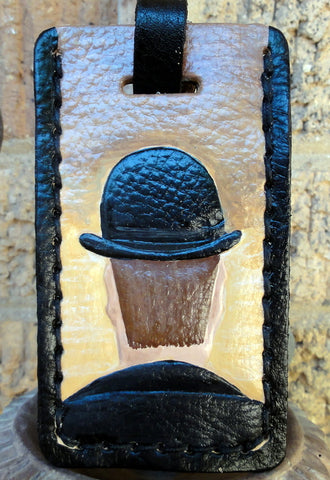 Luggage Tag with Magritte's Bowler Hat