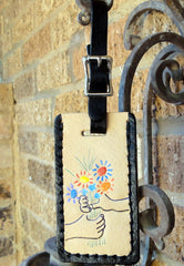 Luggage Tag with Picasso's "Hands with Bouquet."