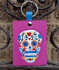 Key fob with Day of the Dead Skull