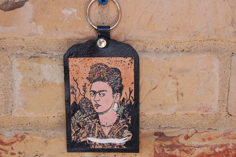 Frida Kahlo leather Key Fob 3