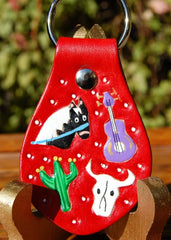 Western red leather Key Fob
