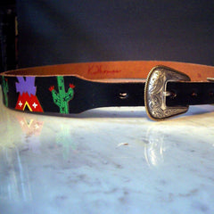 Cactus and Tepees handpainted belt